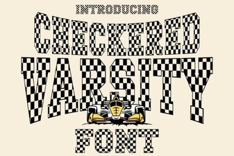Checkered Varsity Font for Bold Retro Designs