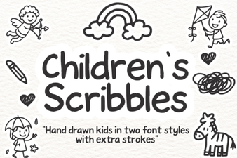Children's Scribbles Font – Playful Handwritten Script Font for Fun Designs